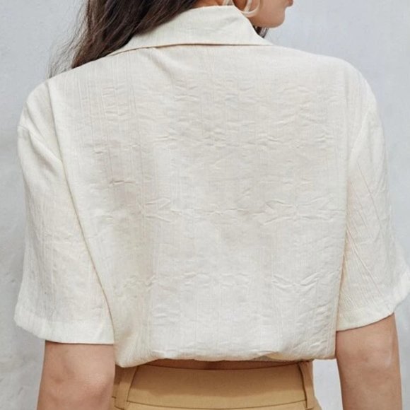 Beige Button Down Blouse in XS - Picture 2 of 3